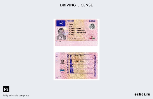 цифровая загрузка шаблона DL для Дании